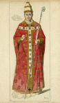 Le pape milieu du XIVe siècle tableau anonyme d'ecole Italienne dessin inédit.