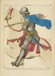 Chevalier joutant (1508). Bas-relief de Michault Columb. Musée de Louvre. XVIe siècle, costumes militaires, France.