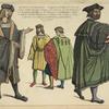 XVIe siecle. Commencement. Noblesse de France, et d'Italie. 1. Gentilhomme Francais. Epoque du roi Louis XII. Dap[rès] un manuscrit. 2. 3 sieigneurs Venitiens d'ap[rès] les fresques de Campagnola, a Padou. 4. Nicolas Vespucci chevalier de Rhodes, et de la cour du pape Clement VII. (1524). D'ap[rès] le Bapteme de Constantin, au Vatican.