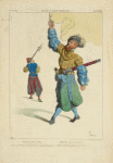 Fantassin, 1595. Frontsperger Kreigsbuch (livre de la guerre.) Port-étendard. Ouevre de Josse Hamman. XVIe siècle, costumes militaires, infanterie, Allemagne.
