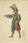 Jean Le Grott de Lucerne, soldat de la garde du pape. 1613. D'apres F[rancesco Villamena.]