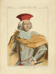 Francois Morosini dit le Péloponésiaque, capitaine général des flottes de Venise. D'après une gravure du temps. XVIIe siècle, costumes militaires, marine, Italie.