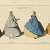 Dames Francaises. 1729 gravures du temps. Le manteau. Le casaquin. Les paniers.