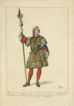 Garde de la porte du roi Louis XV, dite de la manche. D'après une gravure de Chevilet.