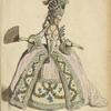 Riche mariee, en robe de ceremonie. Paris. 1774-80. D'ap[rès] une gravure de l'epoque.