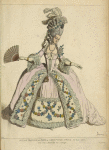 Riche mariee, en robe de ceremonie. Paris. 1774-80. D'ap[rès] une gravure de l'epoque.