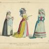 Servante et dames. Fin du règne Louis XVI. (Gravures du Duhamel etc.) XVIIIe siècle, costumes civils, femmes, France.