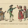 XVIII siècle (fin). Espagnols dansant. Gravure de l'époque.