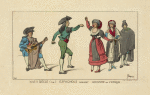 XVIII siècle (fin). Espagnols dansant. Gravure de l'époque.