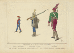 Insurgés Polonais (1794). Garde nationale, Yolontaire à pied, cavalier. D'ap[rès] nature par Norblin. Collection de la psse. Iza Czartoryska. Dessins inédits.