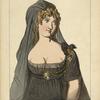 Marie Federowna impe., veuve du czar Paul 1er costume de Deuil. 1802-05. Tableau de l'epoque. Dessin inedit.