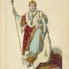 Napoléon 1er, grand costume du sacre, (2 Déc[embre] 1804.) D'après le portrait de Gérard. XIXe siècle, costumes de cérémonie, hommes, France.