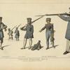 Landwehr Prussienne. 1813-15. D'ap[rès] des gravures du temps. Pomeraniens, Miliciens. Officier. Grand Uniforme. Etudiant.