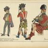 Infanterie Écossaise. 1815. Officier. Tirailleur. Cornemusier. D'ap[rès] des gravures du temps.