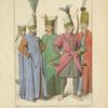 Boluch-Bassi chef Janissaire, tiré de l'hist[oire] des Turc, de Chalcondyle archer Turc en 1572, d'aprés l'ouvrage de Hans Weigel autres Janissaires, d'ap[rès] des miniatures. XVIe siècle, costumes militaires, infanterie, Orient.