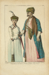 Soudiat daula, grand visir du Mogol, et Mirza Mani son fils. (1774.) Miniature de Nevazilal. Musée du Louvre. Dessin inédit. XVIIIe siècle, costumes nationaux, hommes, Orient.