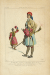 A. Chef Grec, d'apres un tableau de Peter Hesse. B. Cavas Grec, garde des agents diplomatiques en Turquie. Dessinè d'apres nature, par Todeschini de Milan. XIXe siècle, costumes nationaux, hommes, Orient.