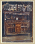Carved and inlaid oak court cupboard. The property of Mrs. Henry Branston, The Friary, Newark.