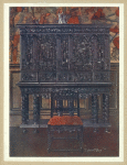 The "Rubens" cabinet--of ebony carved. Interior fittings inlaid and columns of tortoiseshell. From the royal collection at Windsor Castle. By permission of His Majesty