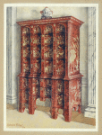Red and gilt lacquer double chest of drawers. Property of Viscountess Wolseley.