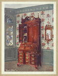 Mahogany cabinet-topped block-front scrutoir. Messrs. Brown & Ives, Bankers, Providence, U.S.A., ca. 1775. Mahogany and gilt constitution mirror. Hon. J. R. Buck, Hartford, Conn. U.S.A., ca. 1775.