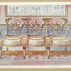 White gilt and painted settee. Pergolesi influence. From the Orrock collection, ca. 1780.