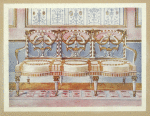 White gilt and painted settee. Pergolesi influence. From the Orrock collection, ca. 1780.