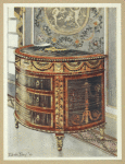 Inlaid satinwood commode. Ormolu mounts. Property of Henry Hirsch, Esq., ca. 1780.