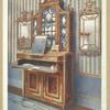 Satinwood and mahogany inlaid dressing cabinet. In the king's bedroom, West Dean Park, property of Hon. William James, ca. 1785.