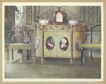 Painted commode and chairs. Property of his grace the Duke of Norfolk, Arundel Castle. Late eighteenth century.