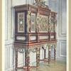 Jewel cabinet of Queen Marie Antoinette, of mahogany, gilt, inlaid, carved, and with painted plaques. French Louis XVI. Period, Pompeian-classic influence, ca. 1787. Palace of Versailles, France.
