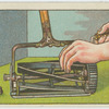 Grinding lawn mower.