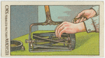 Grinding lawn mower.