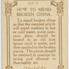 How to mend broken china.