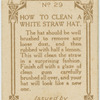 How to clean a white straw hat.