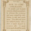 How to cure chilblains.