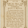 How to tell the points of the compass with a watch.