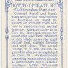 How to operate set (Carborundum detector).