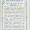 Signs and call signals.