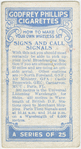 Signs and call signals.