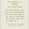 Arthur G. Havers: the niblick in a bunker stance.  Top of the swing.