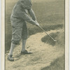 Arthur G. Havers: the niblick in a bunker stance finish of the swing.