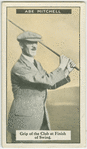 Abe Mitchell: grip of the driver at finish of the swing.