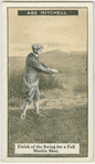 Abe Mitchell: finish of the swing for a full mashie shot.