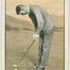 George Duncan: stance for a difficult putt.