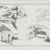 Sketches of hands.