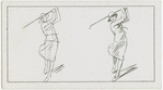 Figure of girl playing golf.