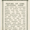 Figure of girl playing golf.