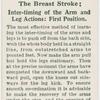 The breast stroke; inter-timing of the arm and leg actions: first position.