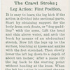 The crawl stroke; leg action: first position.